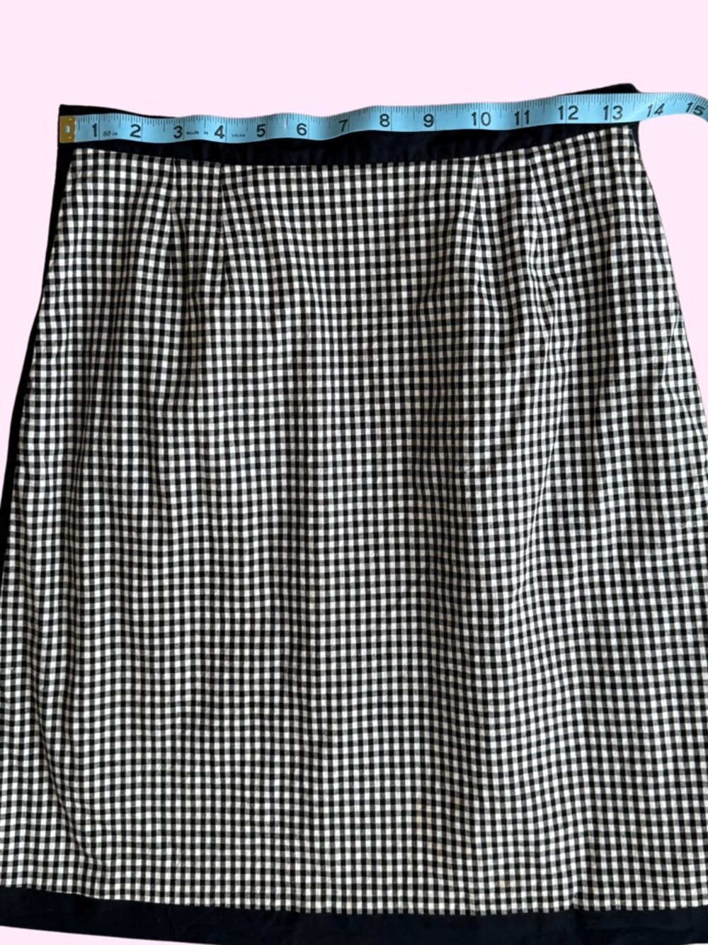 Grace Elements Black White Gingham Cotton Pencil Skirt Petite 4P Japan - Picture 3 of 8